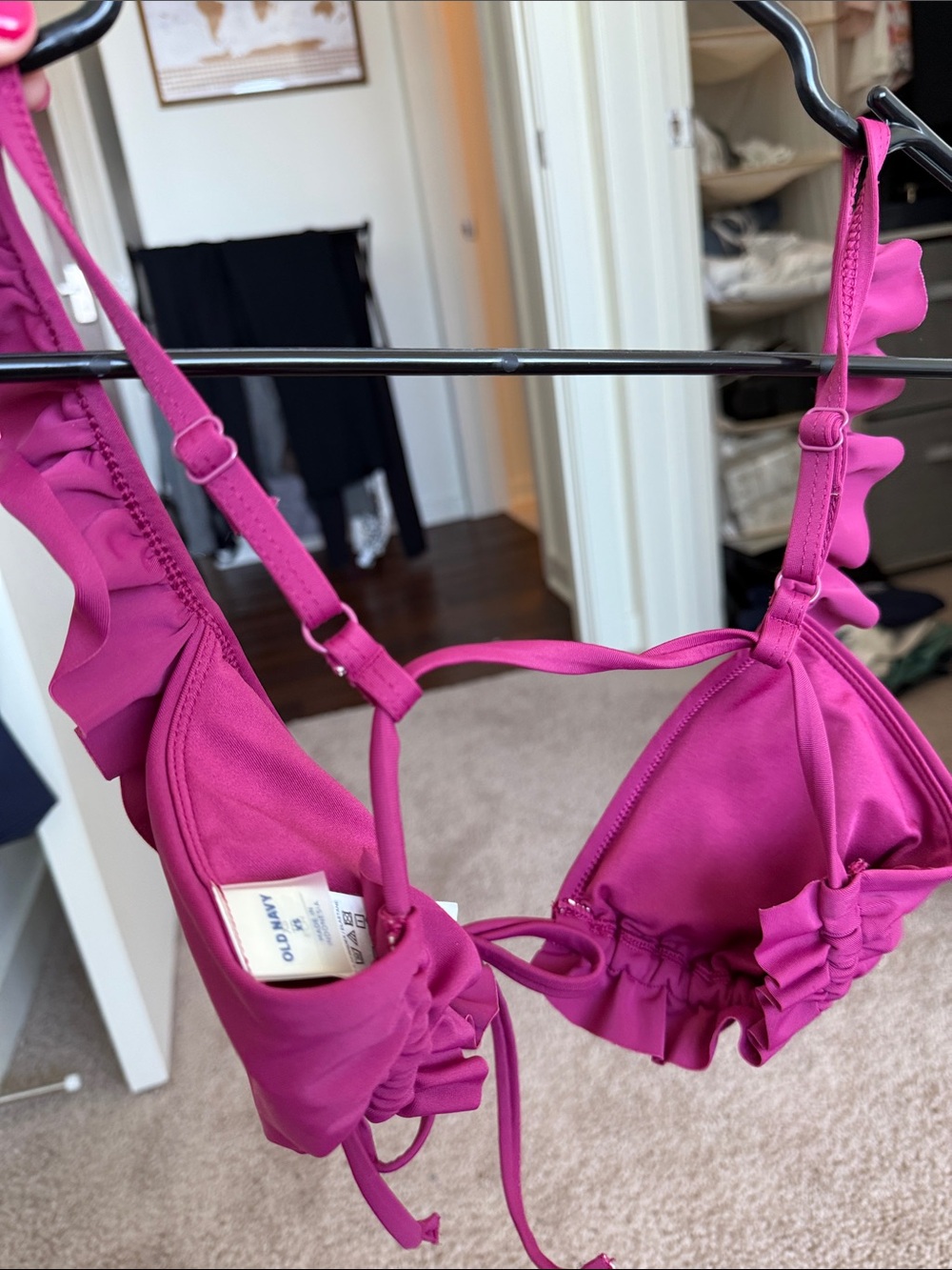 Old Navy Magenta Ruffle Triangle Bikini - Picture 4 of 5